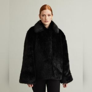 Toteme black Fux Fur coat